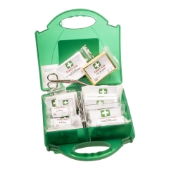 Trousse de premiers secours Kit 25 avec support mural Vert – Portwest FA10