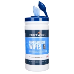 Lingettes désinfectantes antibactériennes et antifongiques Bleu – Portwest IW40, sachet de 200 lingettes