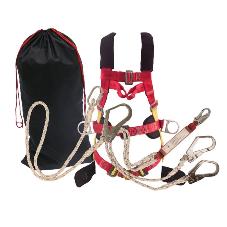 Kit BTP harnais longe absorbeur de choc et sacoche Noir – Portwest FP65