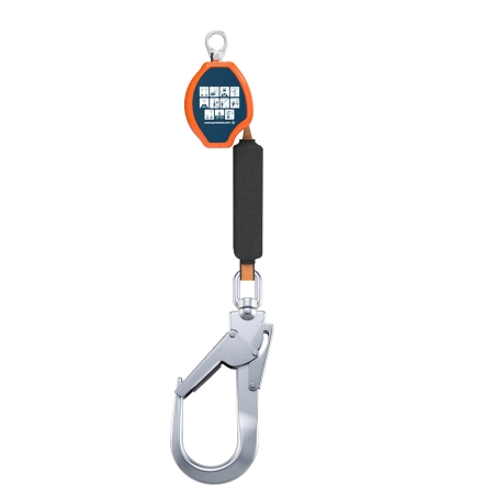 Ligne de vie auto-rétractable 2 m 140 kg double sécurité Orange/noir – Portwest FP80