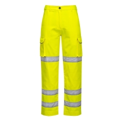 Pantalon haute visibilité femme ceinture élastiquée multipoches Jaune – Portwest LW71