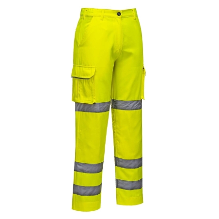 Pantalon haute visibilité femme ceinture élastiquée multipoches Jaune – Portwest LW71