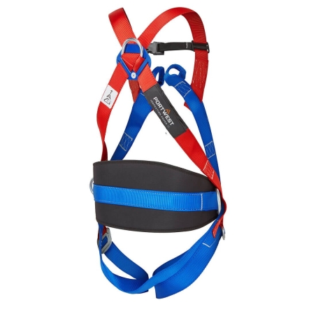 Harnais antichute ergonomique 3 points dorsal et latéral Rouge – Portwest FP17
