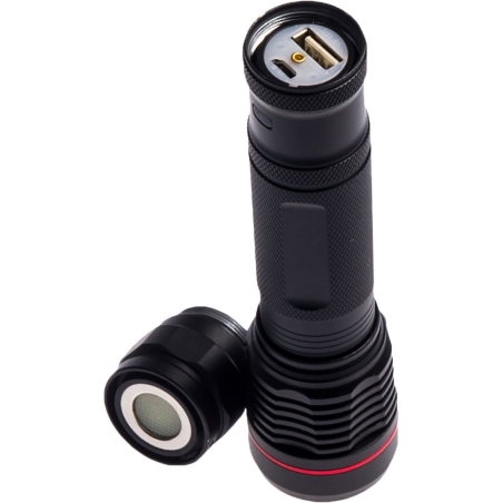 Torche rechargeable USB avec fonction chargeur de secours Noir – Portwest PA75, boîte de 6
