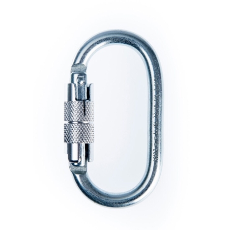 Mousqueton à fermeture rotative 20 kN anti-chute Argent – Portwest FP33, boîte de 10