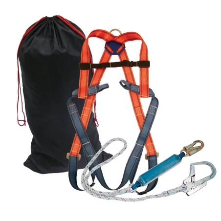 Kit antichutes harnais 2 points avec longe absorbeur de choc Rouge – Portwest FP62