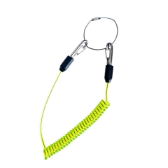 Cordon torsadé porte-outils avec mousqueton pivotant Vert – Portwest FP46, boîte de 10 pièces