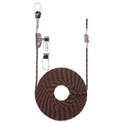 Antichute guidé sur corde 10 m avec absorbeur d'énergie Noir/orange – Portwest FP90