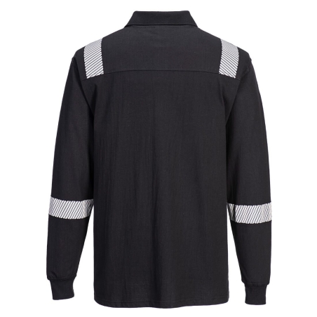 Polo manches longues résistant aux flammes multirisque WX3 Noir – Portwest FR711