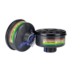Filtre à gaz ABEK2 à filetage universel DIN EN 148-1 Noir – Portwest P926