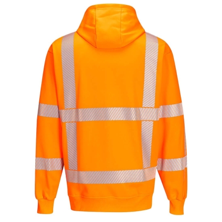 Sweat à capuche haute visibilité bandes segmentées classe 3 Orange – Portwest R477