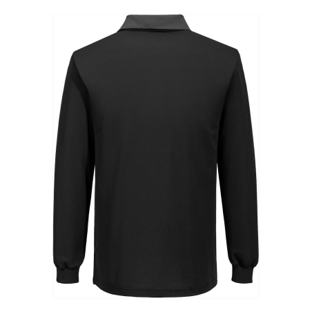Polo manches longues coton majoritaire interlock PW2 Noir/zoom gris – Portwest PW218