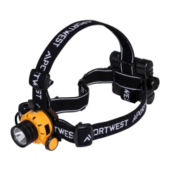 Lampe frontale Ultra Power haute performance Jaune/noir – Portwest PA64, boîte de 6