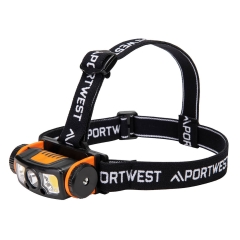 Lampe frontale USB LED avec détecteur de mouvement Noir/orange – Portwest PA76