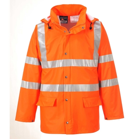 Veste haute visibilité imperméable non doublée classe 3 Orange – Portwest RT50