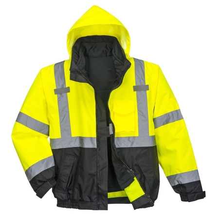 Blouson haute visibilité 3 en 1 imperméable classe 3 Jaune/noir – Portwest S365