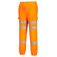 Pantalon jogging haute visibilité classe 2 avec renforts genoux Orange – Portwest RT48