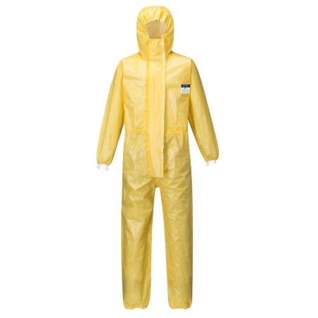 Combinaison microporeuse de protection chimique type 3/4/5/6 Jaune – Portwest ST70, paquet de 30