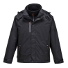 Parka 3-en-1 imperméable coupe-vent avec doublure polaire amovible Noir – Portwest S553