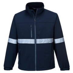 Veste softshell 3 couches haute visibilité imperméable Marine – Portwest TK54