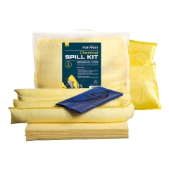 Kit absorbant 50 litres produits chimiques acides et solvants Jaune – Portwest SM91