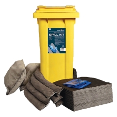 Kit absorbant de maintenance 120 litres avec bac à roulettes Gris – Portwest SM33