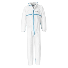 Combinaison microporeuse protection chimique Type 4/5/6 Blanc – Portwest ST60, paquet de 50