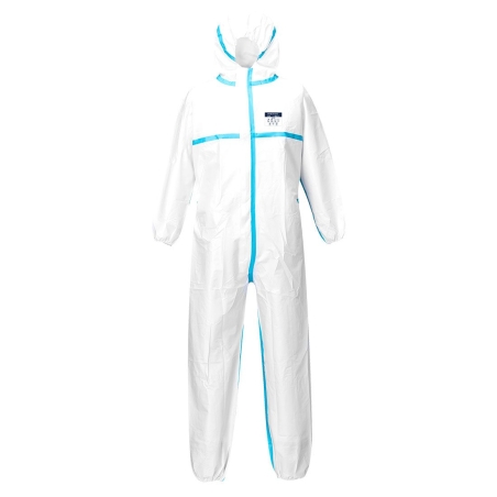 Combinaison microporeuse protection chimique Type 4/5/6 Blanc – Portwest ST60, paquet de 50
