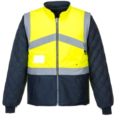 Gilet haute visibilité bicolore réversible à manches amovibles Jaune/marine – Portwest S769