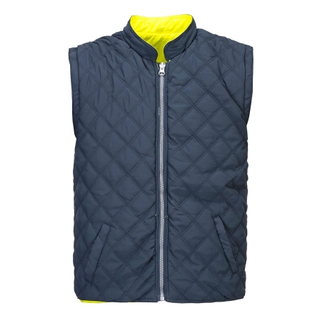 Gilet haute visibilité bicolore réversible à manches amovibles Jaune/marine – Portwest S769