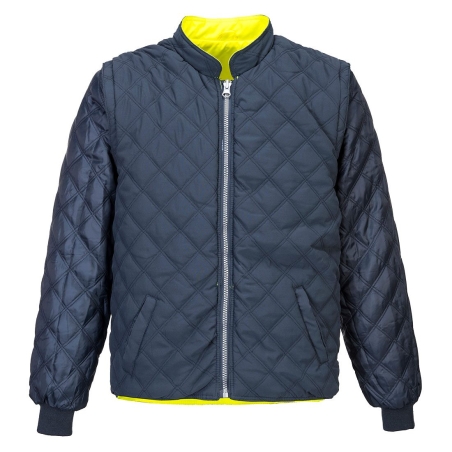 Gilet haute visibilité bicolore réversible à manches amovibles Jaune/marine – Portwest S769
