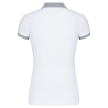 Polo piqué bicolore femme K259 – coloris White / Oxford Grey – 100 % coton piqué pré-rétréci, grammage ~180 g/m²