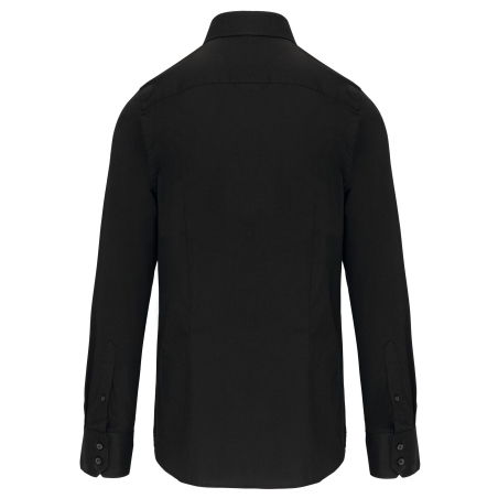 Chemise Coton Élasthanne Manches Longues Homme Black K529 – Personnalisable | Label Blouse