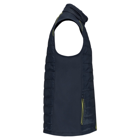 Bodywarmer Day To Day Bi-matière Unisexe Marine/Jaune fluo WK. Designed To Work – vue 3
