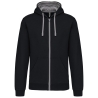 Sweat-shirt zippé capuche contrastée Noir Kariban