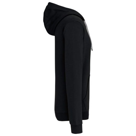 Sweat-shirt zippé capuche contrastée Noir Kariban – vue 3