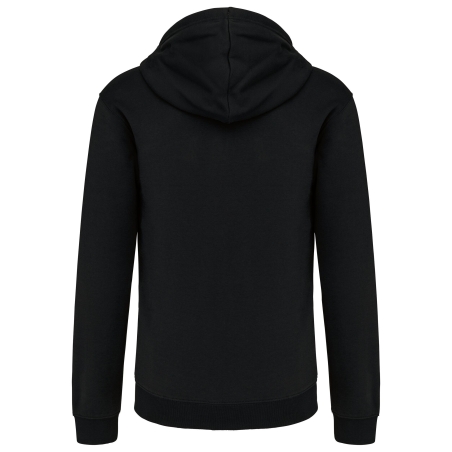 Sweat-shirt zippé capuche contrastée Noir/Rouge Kariban – vue 2