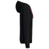 Sweat-shirt zippé capuche contrastée Noir/Rouge Kariban – vue 3