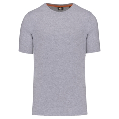 T-shirt col rond écoresponsable Gris oxford WK. Designed To Work