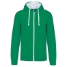 Sweat-shirt zippé capuche contrastée Blanc Kariban