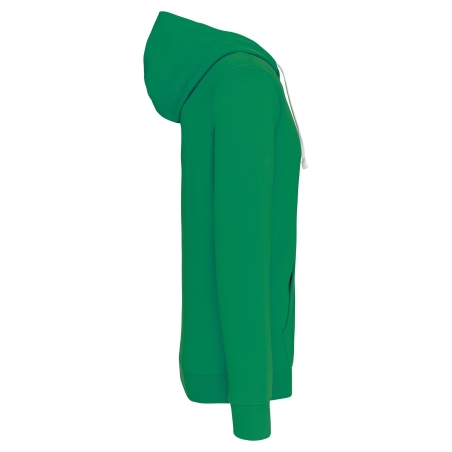 Sweat-shirt zippé capuche contrastée Blanc Kariban – vue 3