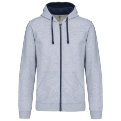 Sweat-shirt zippé capuche contrastée Gris Kariban