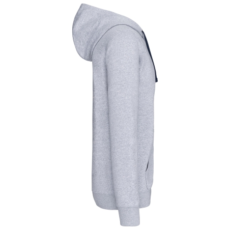 Sweat-shirt zippé capuche contrastée Gris Kariban – vue 3