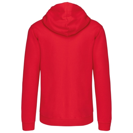 Sweat-shirt zippé capuche contrastée Rouge / blanc Kariban – vue 2
