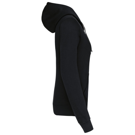 Sweat-shirt zippé capuche contrastée femme Noir Kariban – vue 3