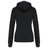 Sweat-shirt zippé capuche contrastée femme Noir/Rouge Kariban – vue 2
