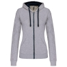 Sweat zippé capuche contrastée femme Gris Kariban