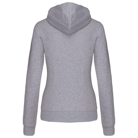 Sweat zippé capuche contrastée femme Gris Kariban – vue 2