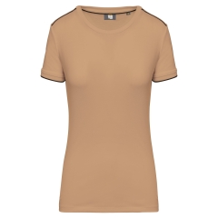T-shirt Day To Day manches courtes femme Camel / noir – WK. Designed To Work