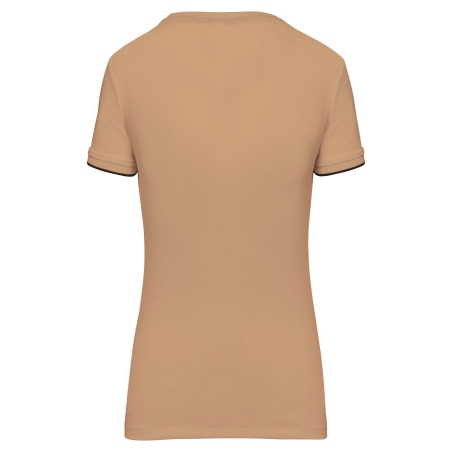 T-shirt Day To Day manches courtes femme Camel / noir – WK. Designed To Work – vue 2